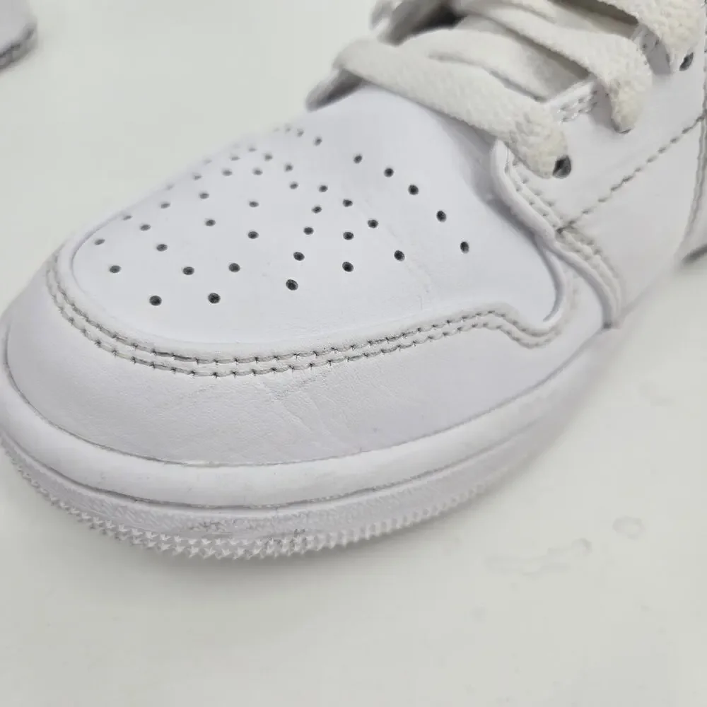 Nike Women's 8 Air Jordan 1 Mid White Black Sneakers Shoes Basketball Sports